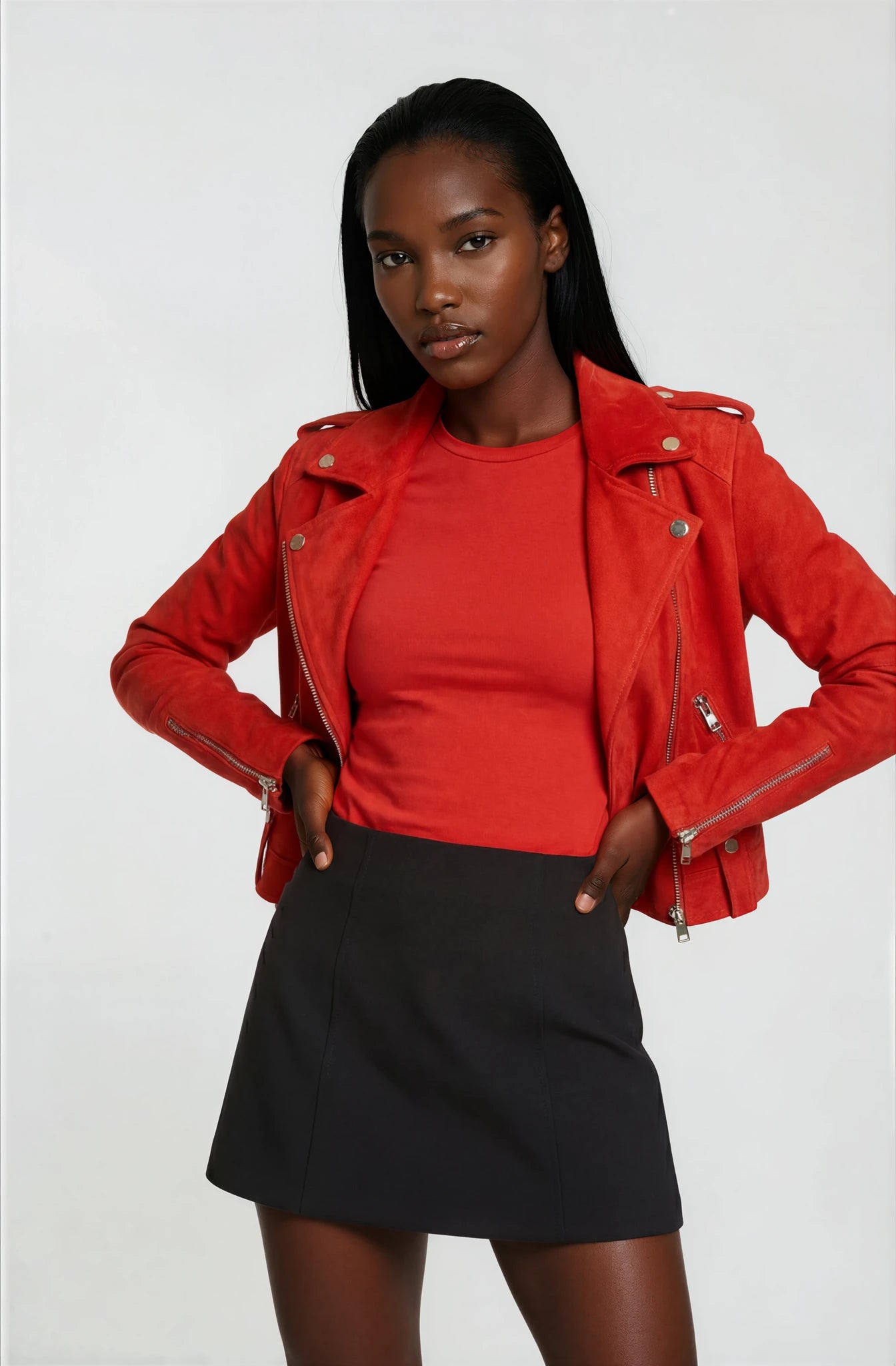 Classic Suede Jacket - Red Velvet
