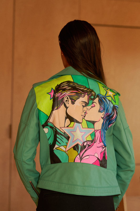 Love Collection Nappa Leather Jacket - Green