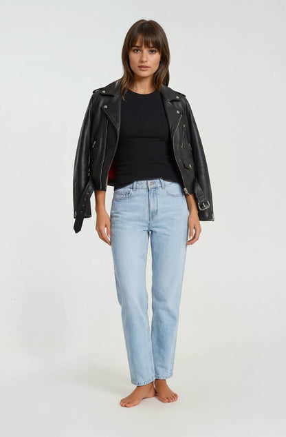 Classic Lambskin Biker Jacket - Black