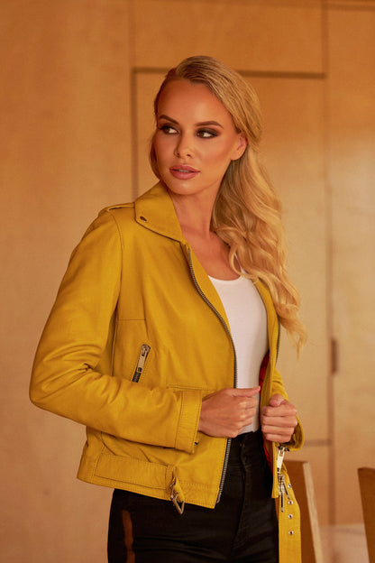 Love Collection Nappa Leather Jacket - Amber
