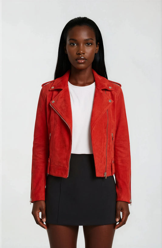 Classic Suede Jacket - Red Velvet