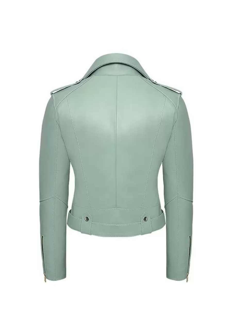 JACKET CLASSIC IN LAMBSKIN <BR> TURQUOISE DREAM