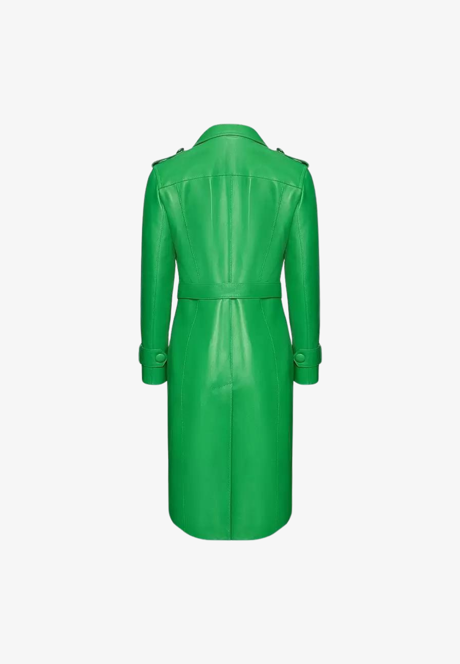 CLASSIC COAT IN LAMBSKIN <BR> GREEN APPLE